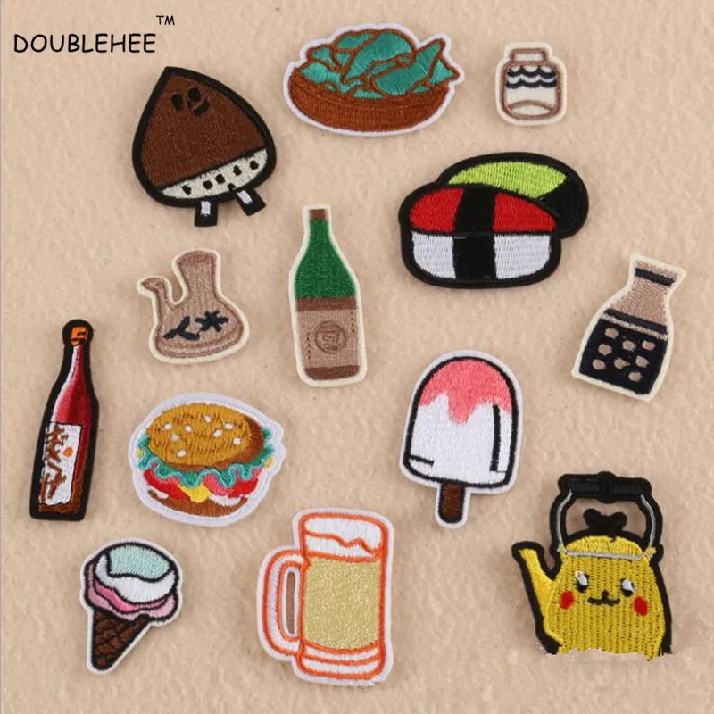 DOUBLEHEE вышитые железные нашивки для DIY тканевые пластыри Поп Мода бутылки вина