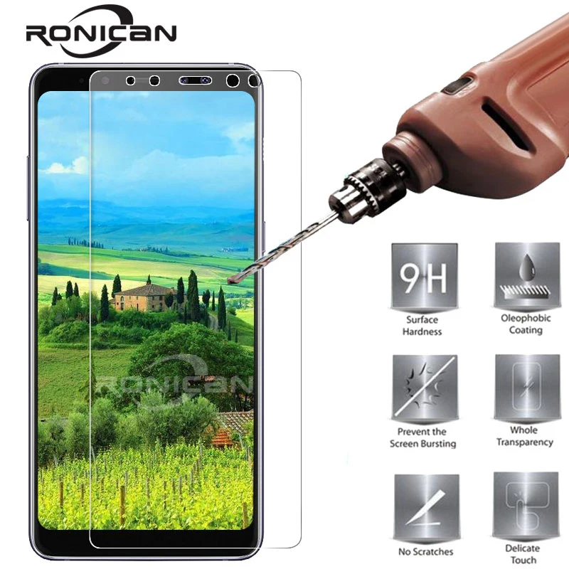 Защитное стекло RONICAN для Samsung Galaxy A8 2018 Plus защита экрана 9H 2.5D A830|Защитные стёкла и
