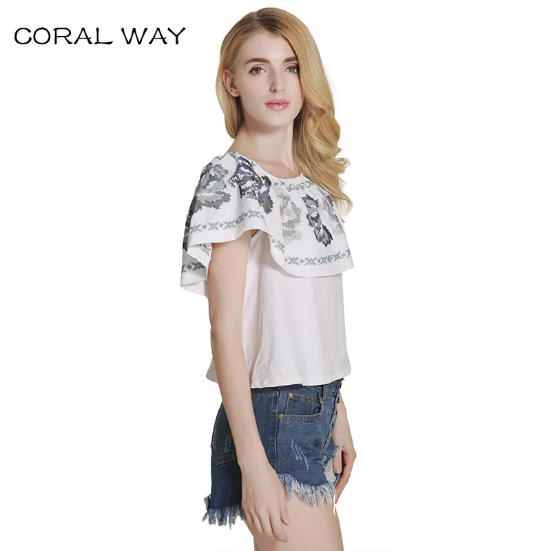 Блузки clarisbelle бренд blusas Mujer Для женщин укороченный Топы корректирующие Лето