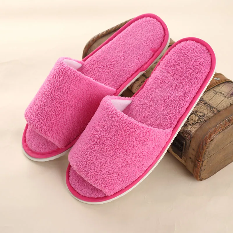 open toe pink 10 пар одноразовых тапочек; мужские тапочки для гостиницы; одноразовые домашние тапки для отеля; Клубные тапки для салона красоты - Цвет: open toe pink