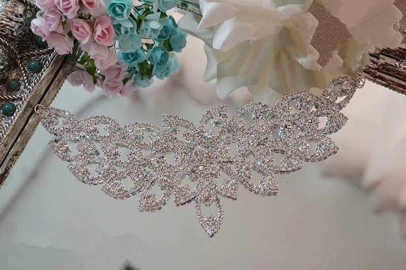 20*9 см бабочка Современная отделка красивый серебристый прозрачный стекло стразы