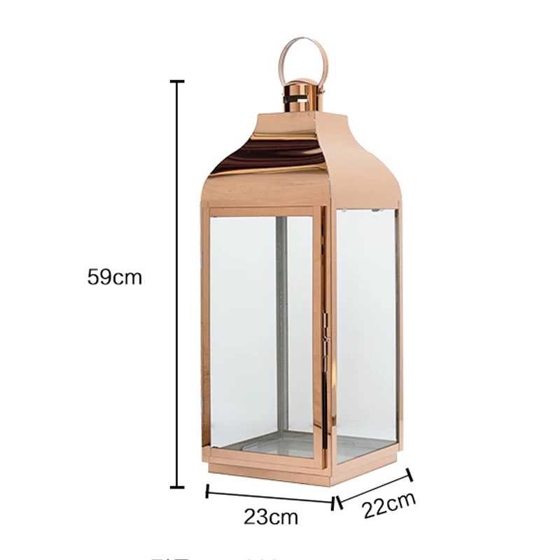 Rose Gold XXL Скандинавские металлические подсвечники свадебные украшения из кованого железа романтический подсвечник рождественские украшения фонарь домашний декор - Цвет: Rose Gold XXL