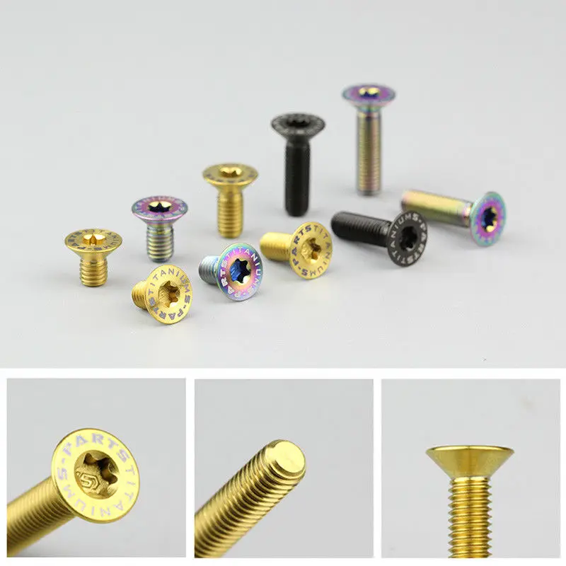 

6pcs M5*8/10/12/15/18 Titanium Countersunk Screws plum flower Flat head Bolts