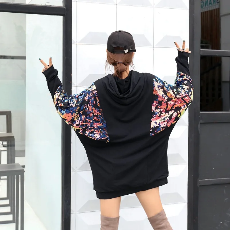 Женский High Street мультфильм лоскутный свитер рукав &quotлетучая мышь&quot повседневное