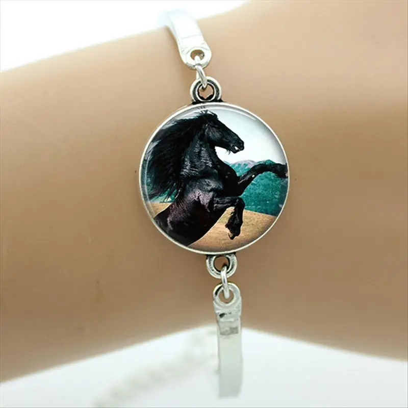 TAFREE бренд Единорог Искусство браслет стеклянный купол любовь лошадь шармы