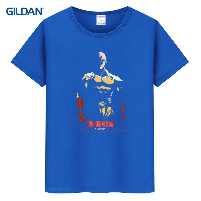Мужская хлопковая футболка 2017 один удар человек Вдохновленный Сайтама герой