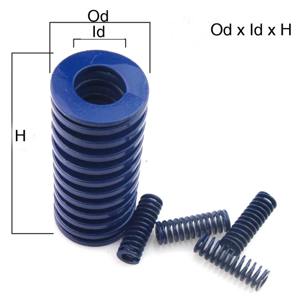 

Od 16mm Id 8mm Light Duty Blue Spiral Stamping Compression Die Spring