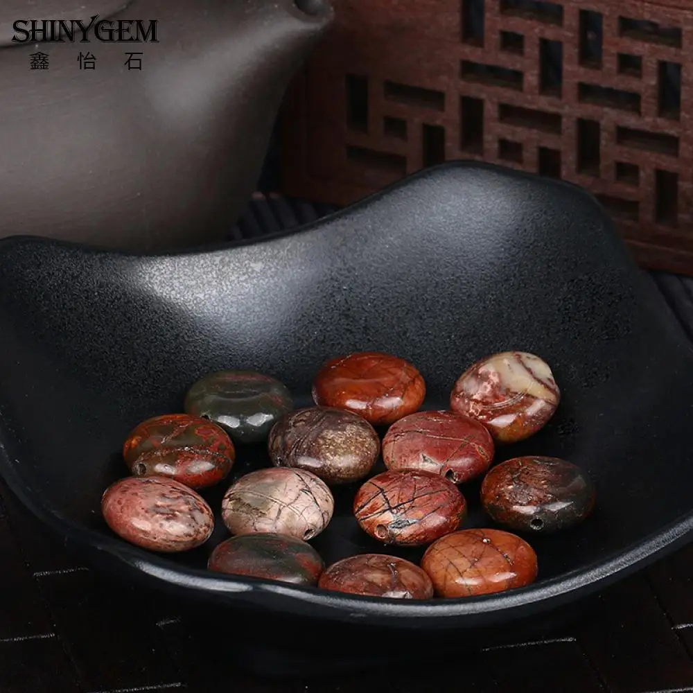 ShinyGem 12 мм/14 мм/20 мм плоский круглый камень Пикассо бусина коричневый красный Пикассо Jaspers натуральный камень бусины для изготовления ювелирных изделий 20 шт./лот