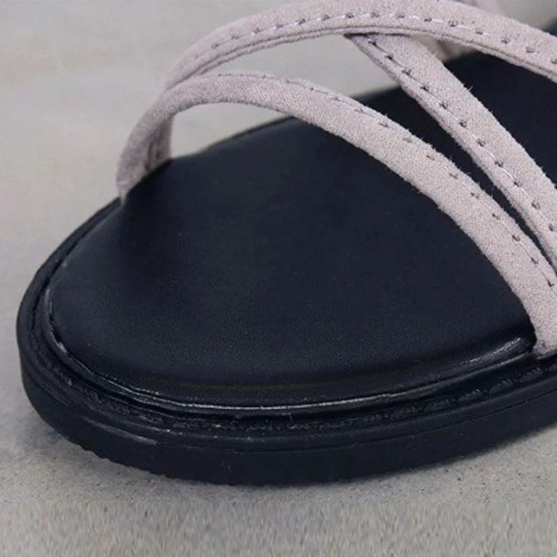 Босоножки BeckyWalk женские на плоской подошве сандалии гладиаторы с перекрестными