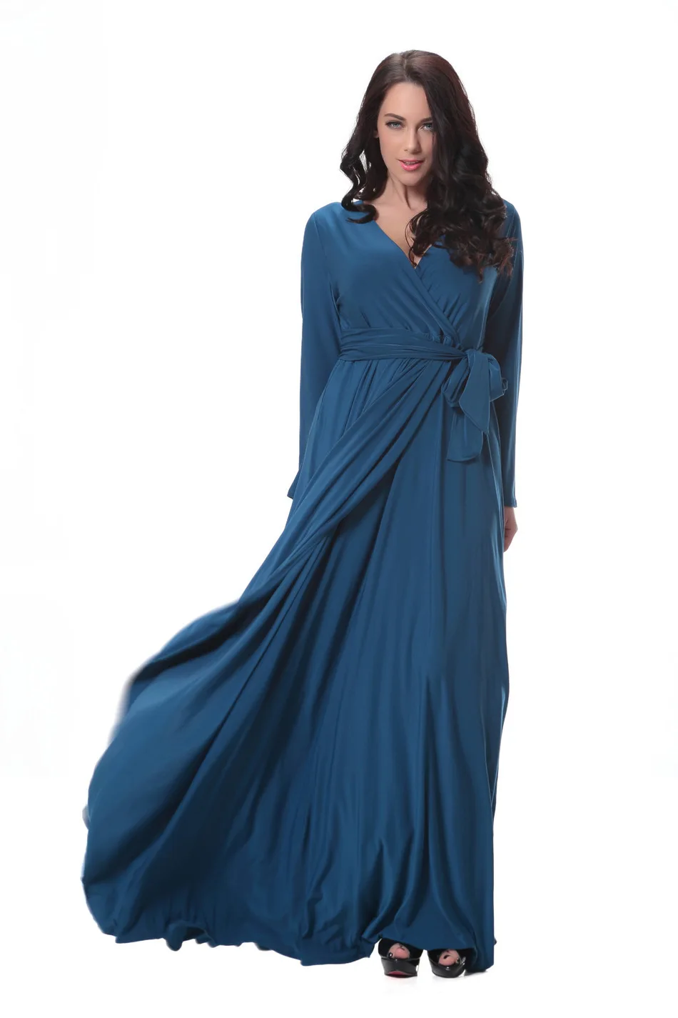 Женское вечернее платье boho синее длинное в пол большие размеры 5XL 6XL 2019 | Женская