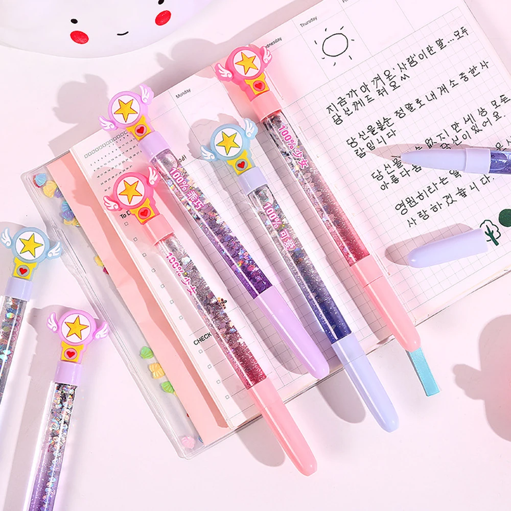 1 шт. симпатичная розовая ручка капельница Sakura динамическая жидкая зыбучая