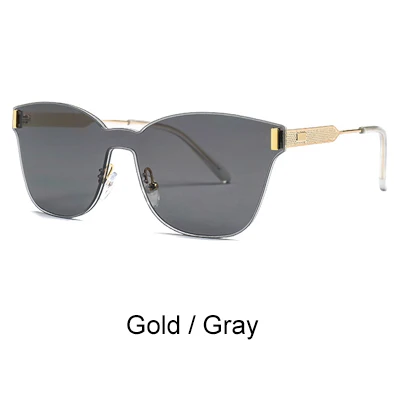 Gold - Gray Ralferty роскошные женские Солнцезащитные очки женские кошачий глаз фирменный дизайн без оправы UV400 Покрытие Солнцезащитные очки прозрачные оттенки зеленый D22074 - Цвет линз: Gold - Gray
