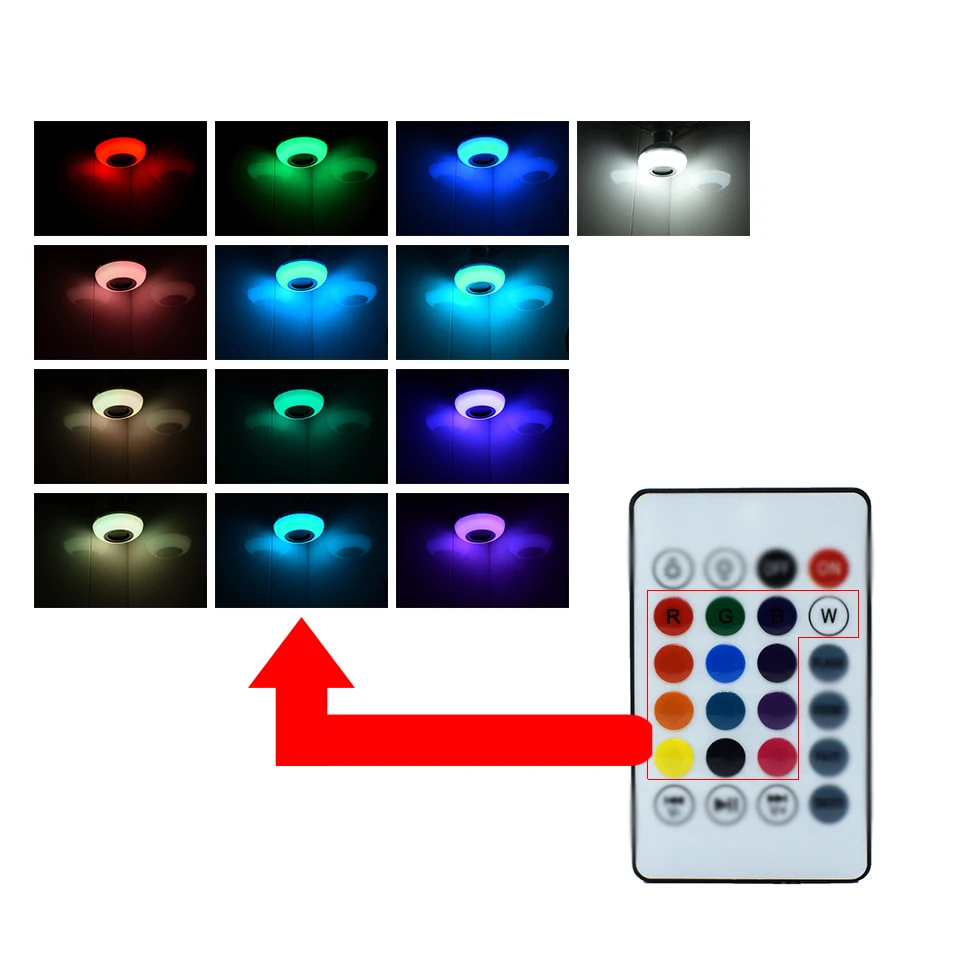 LKLTFX E27 умная Беспроводная bluetooth колонка RGB светодиодный светильник с регулируемой