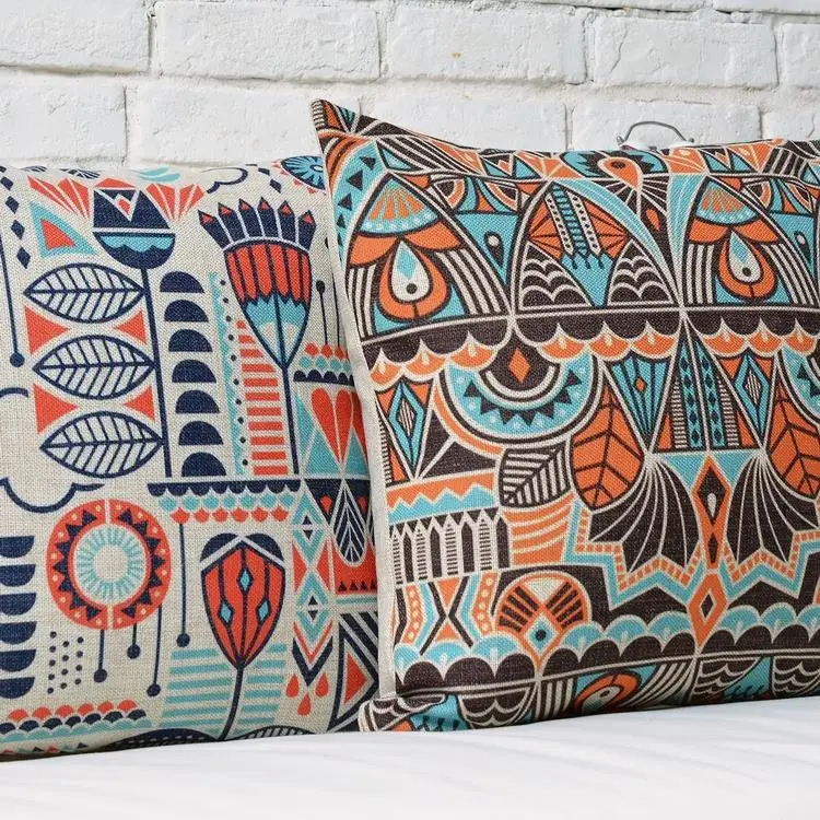 Скандинавские Современные Геометрические богемные полосы льняная Подушка