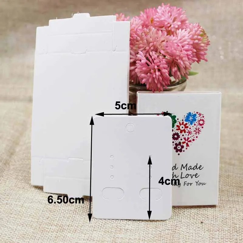 50 шт белый Картон глянцевая ламинация горка коробка ювелирных изделий ожерелье