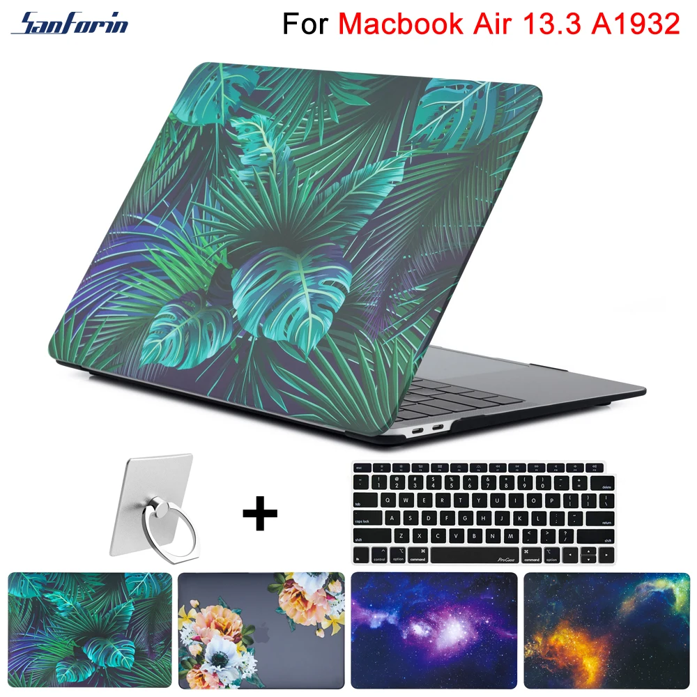 Пластиковый жесткий чехол для нового MacBook Air 13 дюймов 2018 выпуска A1932 Печать Цветок