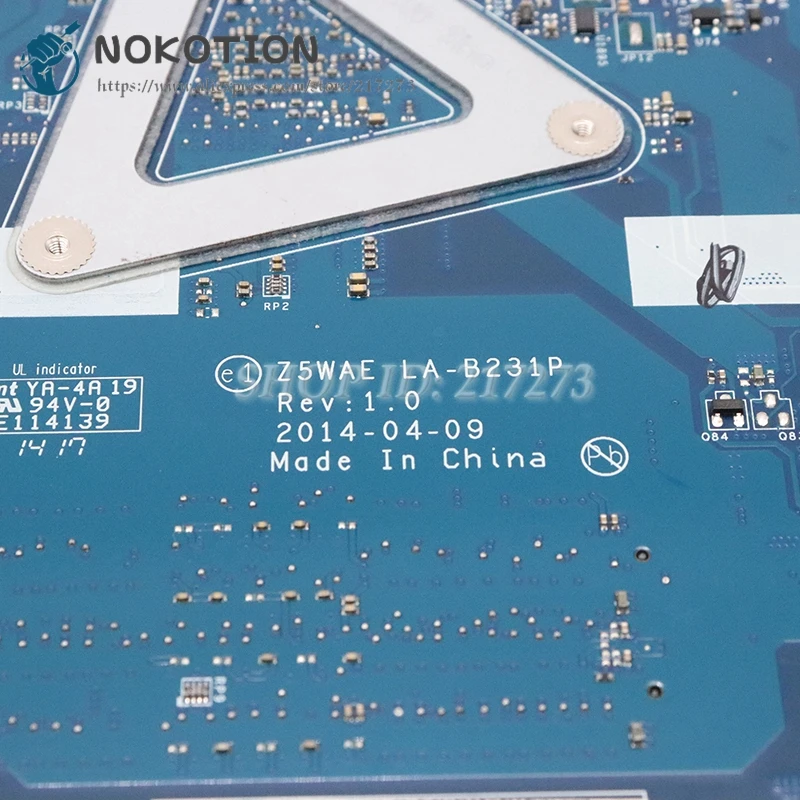NOKOTION для acer aspire E5-521 E5-521G материнская плата для ноутбука Z5WAE LA-B231P NBMS511001 DDR3 с процессором