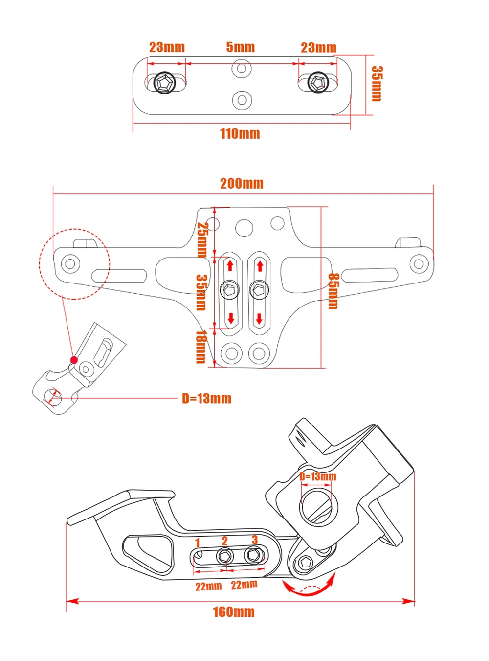 CNC мотоциклетные держатель номерного знака Moto сзади аккуратный кронштейн(сделай сам) со светодиодной лампой для yamaha fz6 fazer honda cb1000r поддержки доска