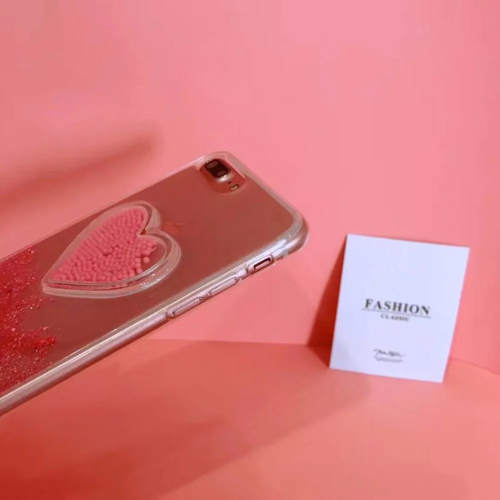 Чехлы для телефонов iPhone X Love Flow Beads прозрачный градиент фантазия чехол IPhone 7 6 6S 8 Plus