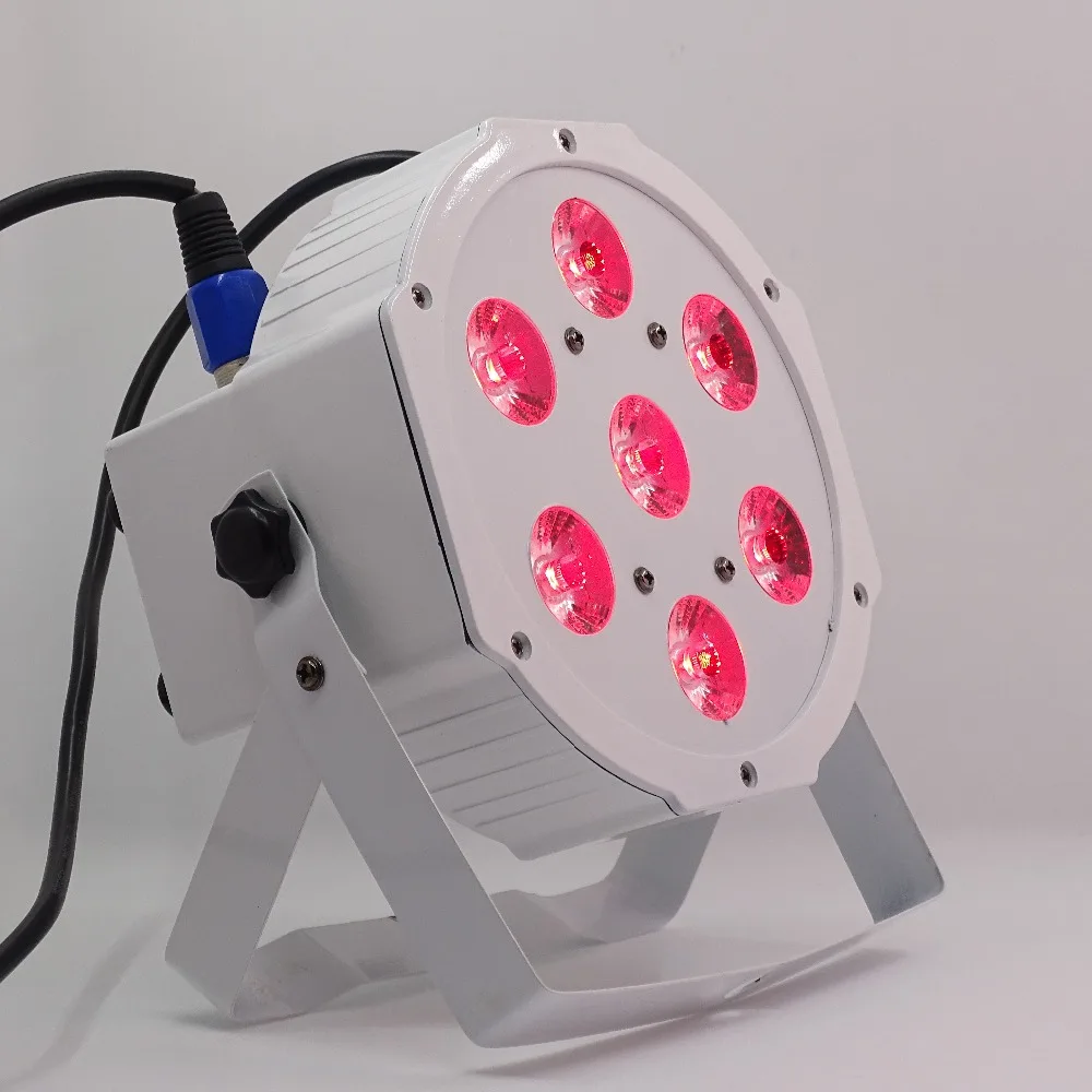 6 шт./лот 7*12 Вт Ультра яркий тонкий плоский белый Led Par свет 7x12 Гладкий RGBW
