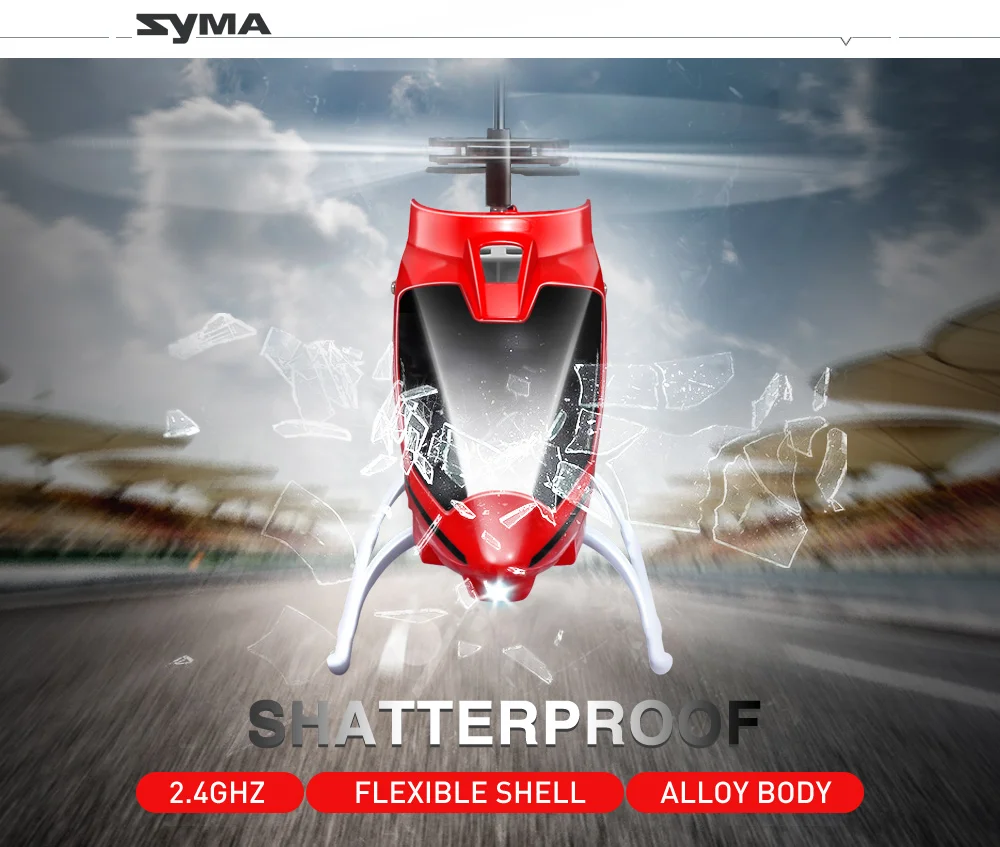 Оригинальный SYMA S39 2 4 GHz 3CH RC вертолет с гироскопом Led мигающий алюминиевый Анти шок