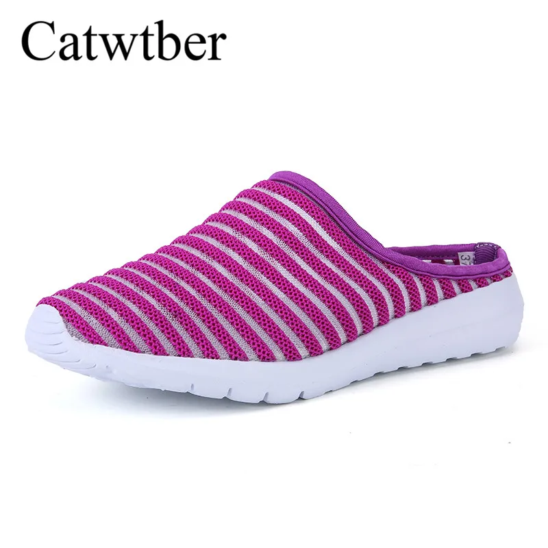 Catwtber 2018 новые летние дамские слипперы мягкие Обувь с дышащей сеткой мягкая