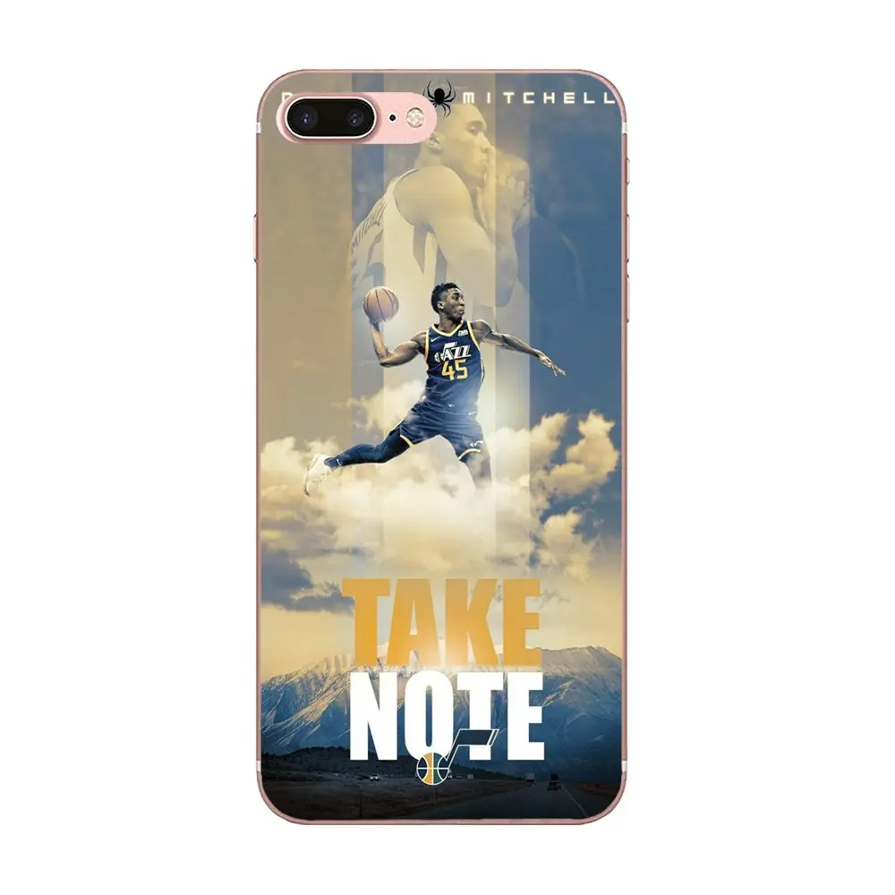 as picture Для Apple iPhone 4 4S 5 5C 5S SE 6 6 S 7 8 Plus X XS Max XR мягкий чехол из ТПУ Coque Capa Basketballer Donovan Mitchell 45 - Цвет: as picture