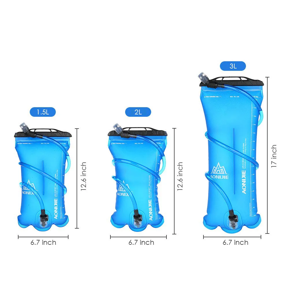 AONIJIE мягкая фляжка для спорта портативный безопасный ТПУ-мешок воды 1.5L 2L 3L