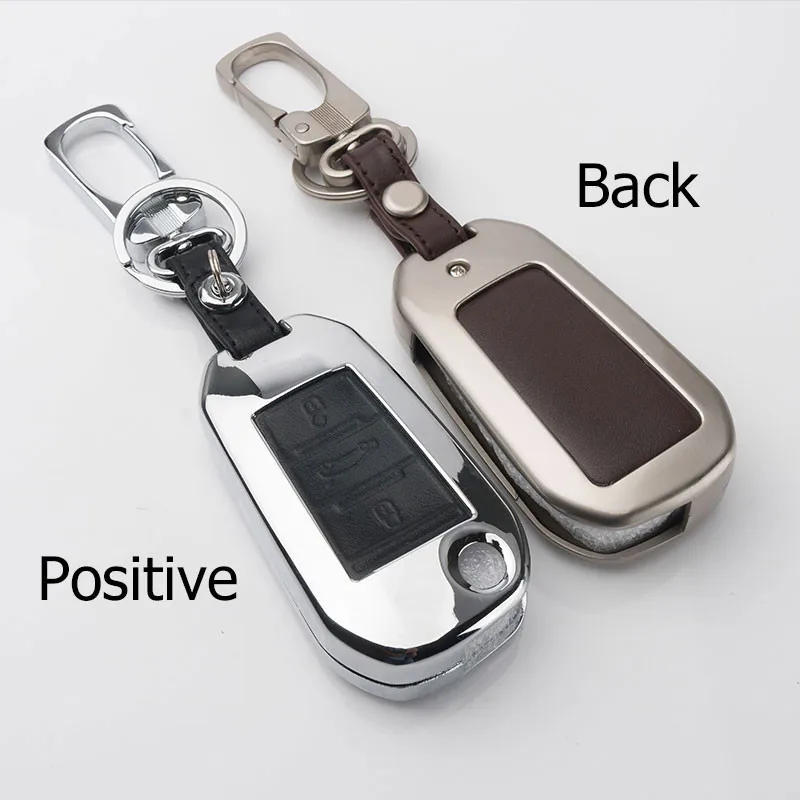 Чехол для автомобильного ключа Peacekey кожаный бумажник с пряжкой из сплава Peugeot 3008