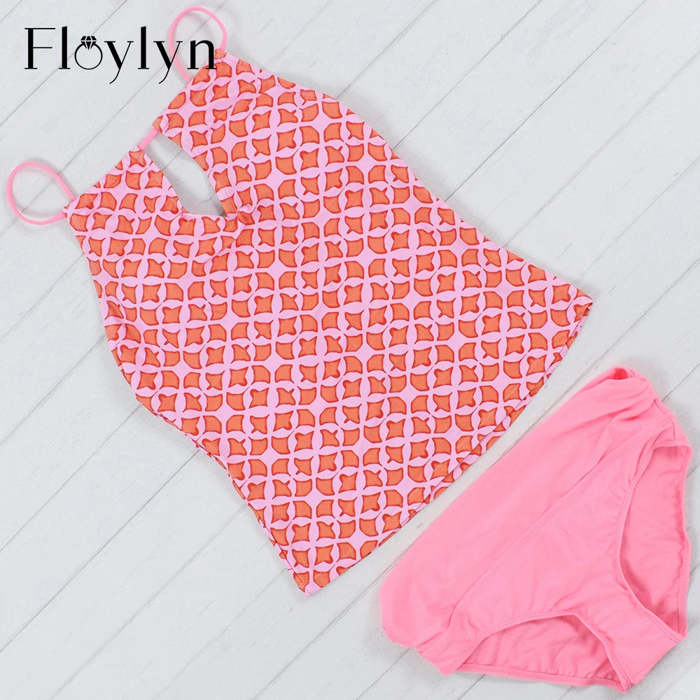 Floylyn 2017 новинка бикини с лямкой на шее хит продаж танкини купальник для женщин пуш