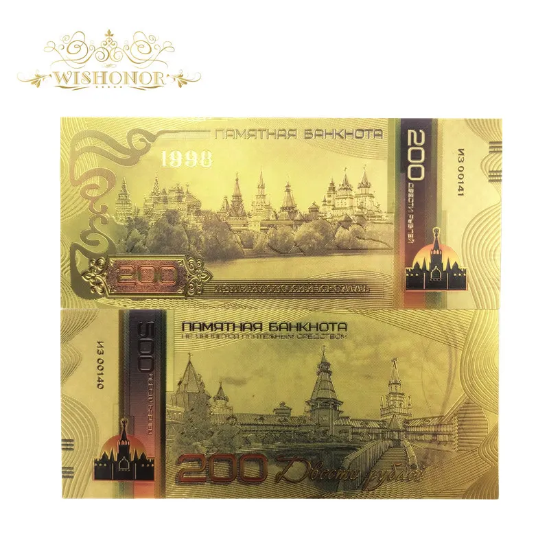 10 шт./лот 2018 хит продаж для России банкноты 100 рублей в 24k золотой фольги Ложные
