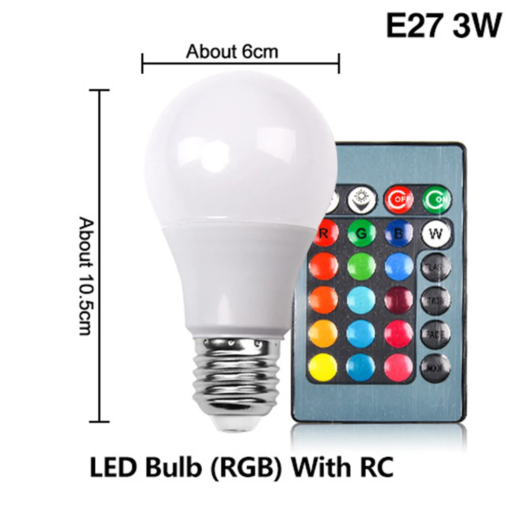 E27 светодиодный 16 Цвет Изменение RGB магический светильник лампа 3W 10W 15W лампы