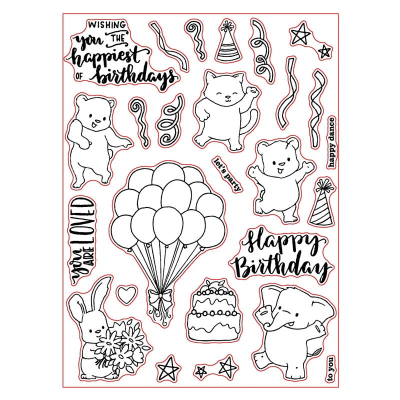 Прозрачный силиконовый штамп на день рождения для скрапбукинга декоративная