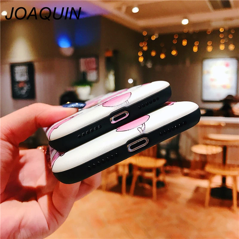 Cartoon Pink Cute Pigs Phone Case For iPhone Xs Max XR XS 6 6S 7 8 Plus X Soft shell hidden ring Mobile Bags &amp Cases |