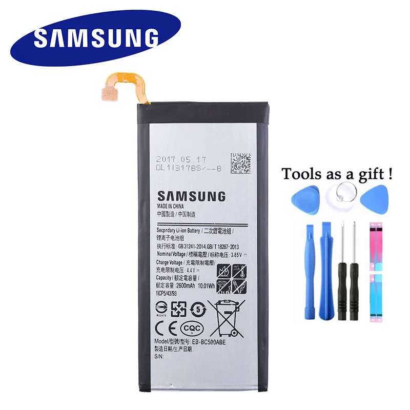 Оригинальный запасной аккумулятор EB BC500ABE для Samsung Galaxy C5 SM C5000 2600 мАч|Аккумуляторы