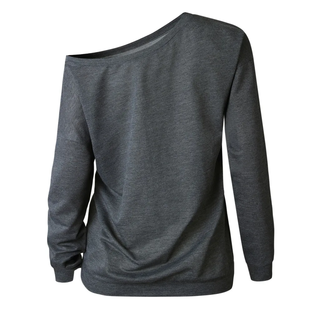 

Off Shoulder Sexy Hooded Sweatshirts Women Sping Long Sleeve Top Loose Pullover Female Jumper Winter Ladies Hoodies WHOLESALE