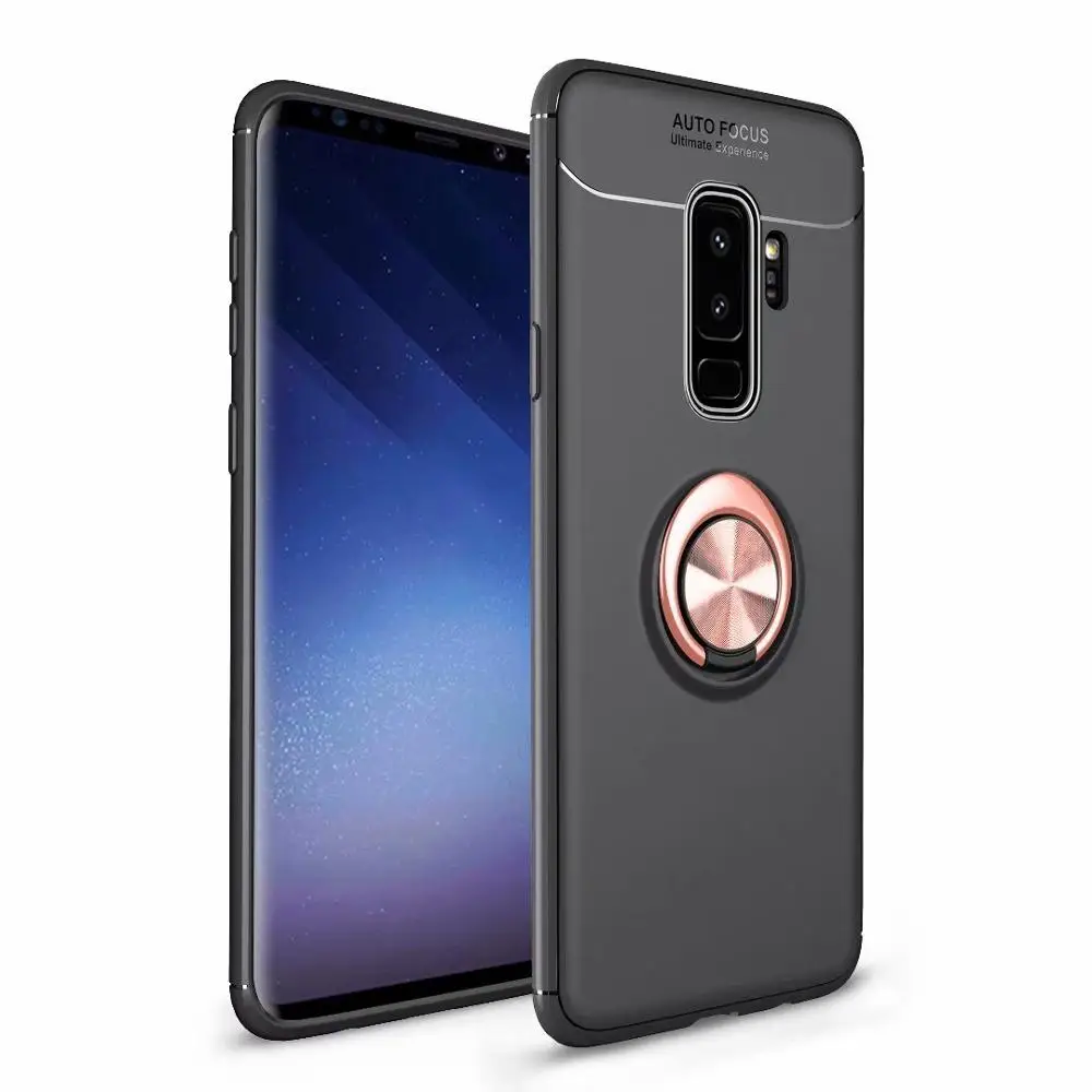 Чехол-подставка для samsung Galaxy S10 Plus S8 S9 Plus, магнитный кронштейн, кольцо на палец, защитный чехол для Note 9 Note 8 S10E J3 J5 J7, чехол - Цвет: Black Rose Golden