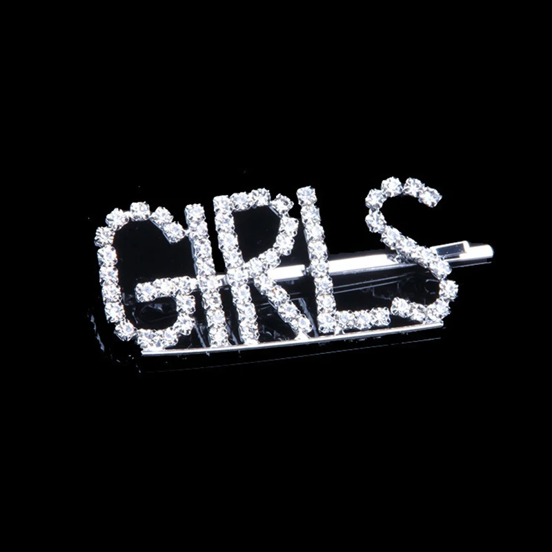 GIRLS Модные хрустальные заколки для волос для женщин BITCH BOOS GIRLS Заколка-палочка, Шпилька для волос аксессуары для волос - Окраска металла: GIRLS