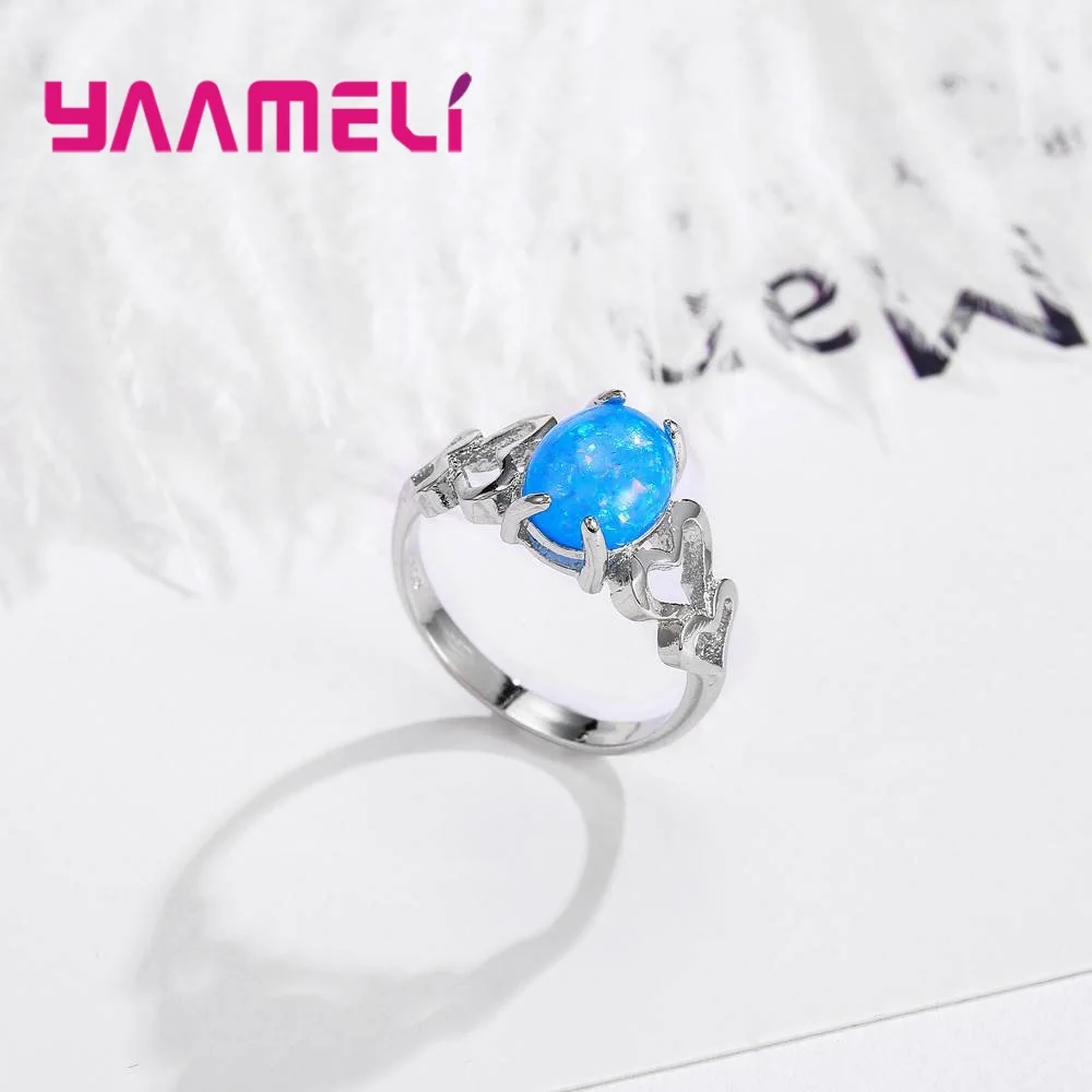 Pink/Biue Stone Accessories For Ladies 925 Sterling Silver Finger Rings Wonderful Super Women Birthday Gift Wholesale | Украшения и