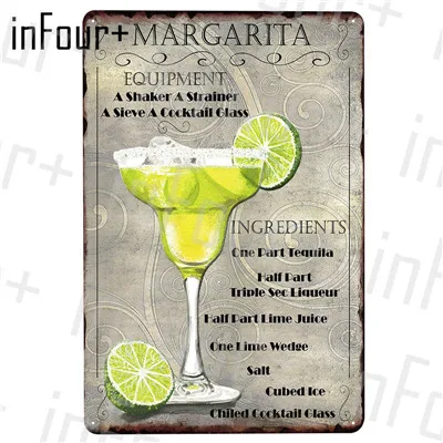 Lemonade Margarita налет металлический винтажный Декор металлический знак жестяная вывеска металлический плакат металлическая пластина домашний бар украшение для паба Blechschild