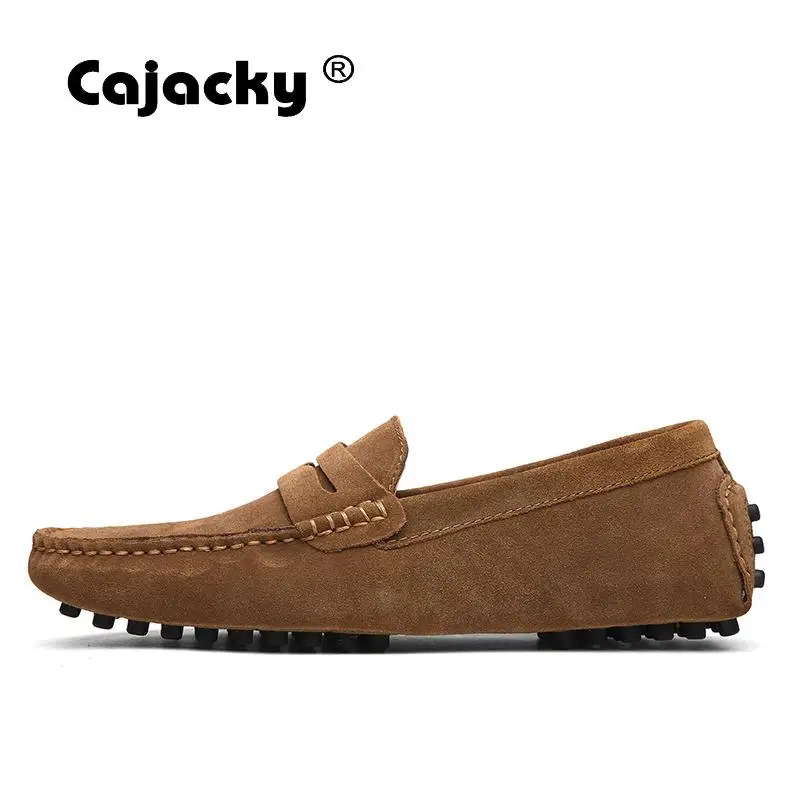 Cajacky Men Penny Loafers Big Size Cow Suede Leather Moccasin Shoes Designer Driving 10 Colors Mocasines Hombre | Обувь