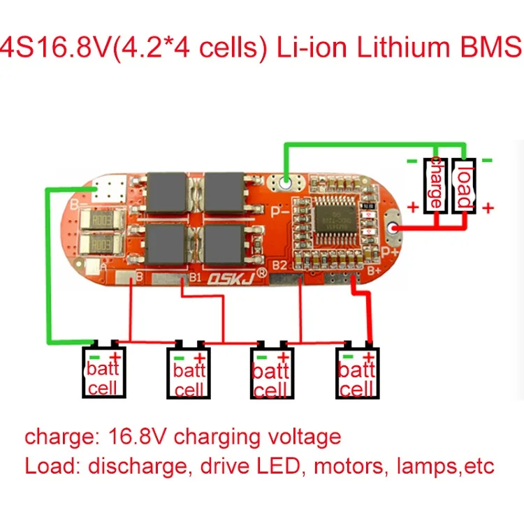 4S BMS 25A 16.8V BMS 1S 2S 10A 3S 4S 5S 25A BMS 18650 литий-ионная Lipo литиевая батарея Защитная печатная плата модуль PCB PCM 18650 Lipo BMS зарядное устройство - Цвет: 4S BMS 25A 16.8V