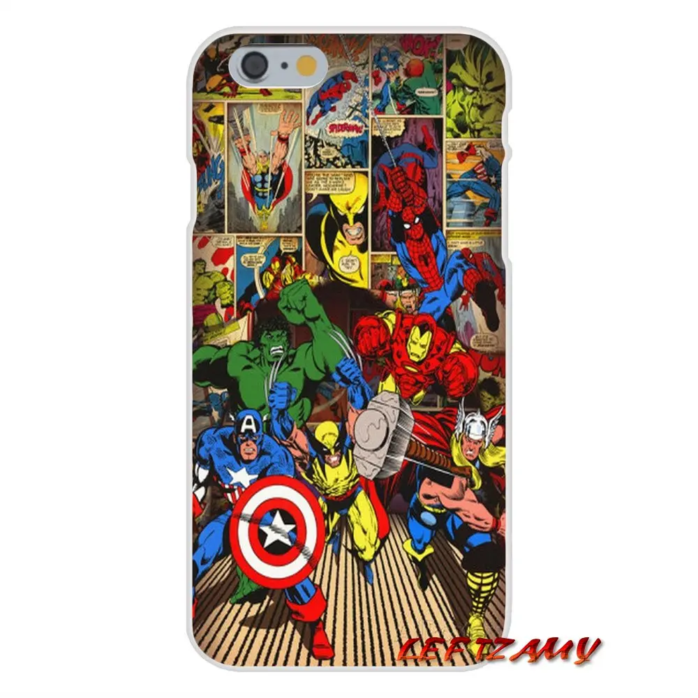 Комиксы Marvel all Superhero collage для Huawei P Smart Mate Y6 Pro P8 P9 P10 Nova P20 Lite Mini 2017 мягкие прозрачные