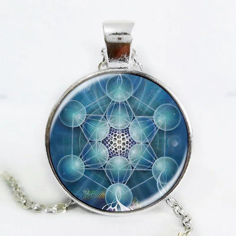 Newest 2017 Flower of Life pendant necklace glass cabochon black chock women jewelry fashion | Украшения и аксессуары