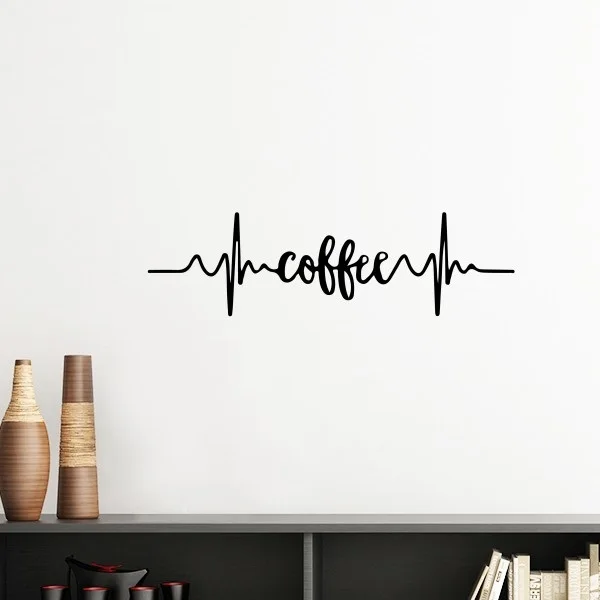 Кофе электрокардиограмма Смешные креативные иллюстрации шаблон силуэт съемные
