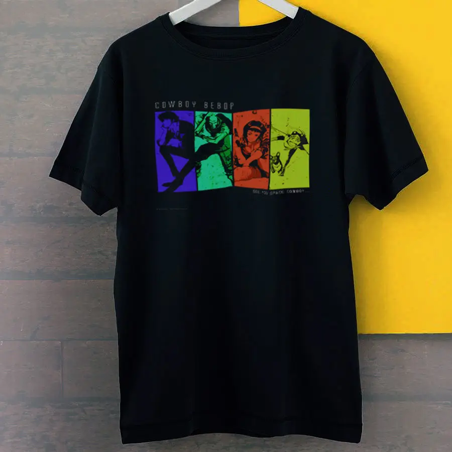 

2019 New 100% Cotton T-Shirts Men Cowboy Bebop Minimalist Spike Jet Edward Faye New Black Tees T-Shirt S-3XL Casual Men Tees