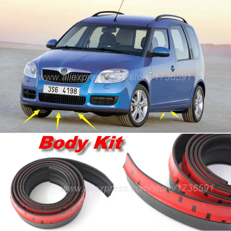 Дефлектор для бампера Skoda Octavia Yeti Roomster Fabia Rapid Superb спойлер юбка тюнинг автомобиля