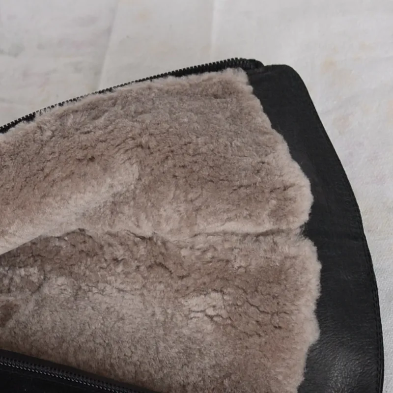 2018 модные теплые меховые сапоги до середины икры для девочек новинка женская