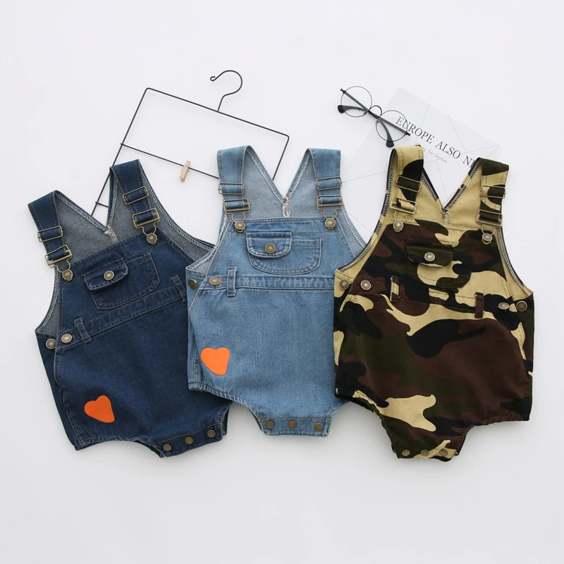 Модный летний комбинезон в ковбойском стиле для маленьких мальчиков и девочек