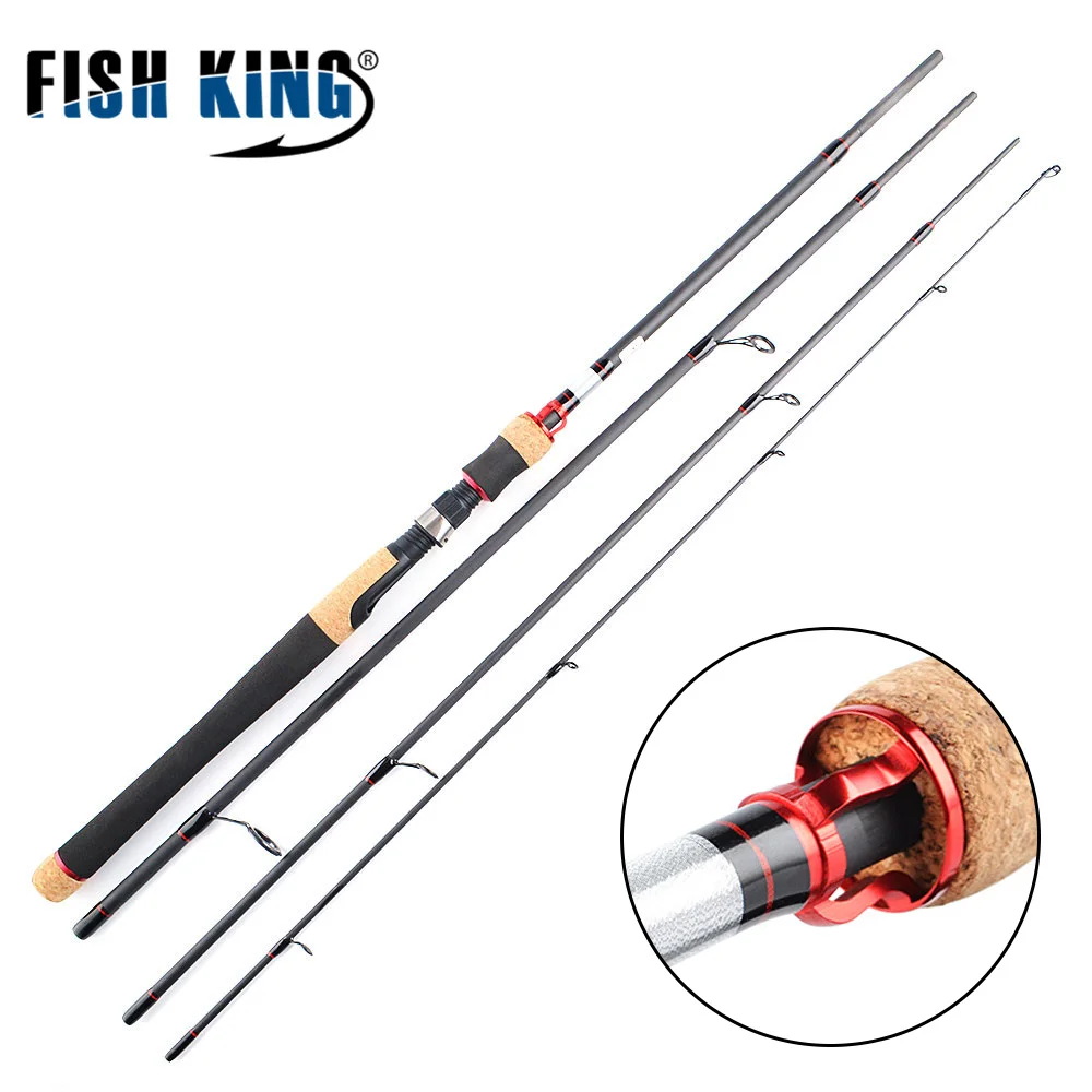 FISH KING 4 секции MH 5-20 г углеродная Удочка спиннинг Сверхлегкий 2,4 м 6-17LB литье приманки рыболовные дорожные удочки